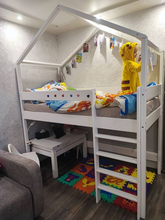 Кровать детская ліжко будиночок домик чердак дитяче монтессорі горище