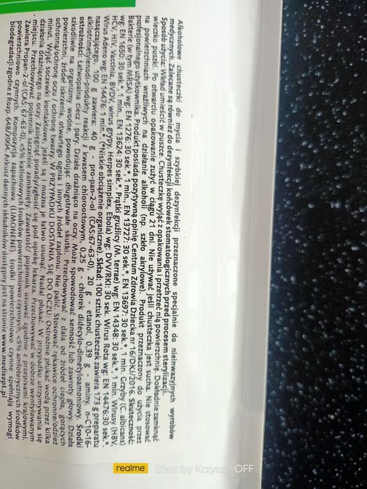 NOWE Hermetyczne, antybakteryjne chusteczki do dezynfekcji-100 sztuk.