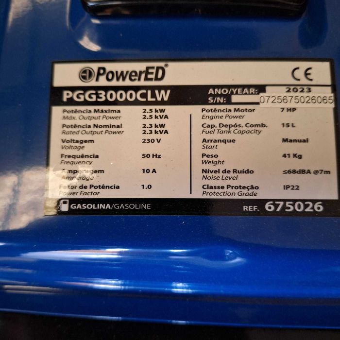 Gerador Novo a Gasolina (comprado hoje) com fatura da loja