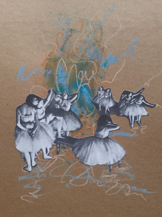 Obrazek rysunek collage baletnice