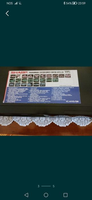 SHARP VHS + Ferro a vapor Philips+colunas AEG + cabos