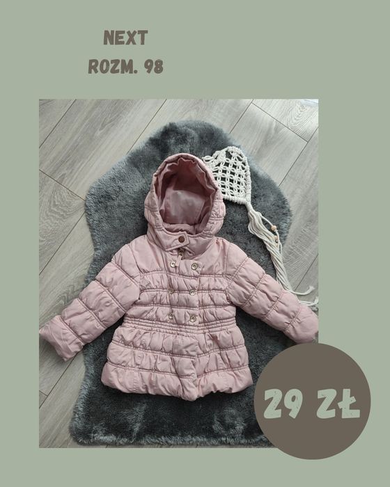 Różowa kurteczka ocieplana Next 92 cm