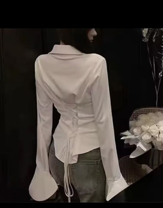 Корсетная рубашка  с завязками на спине modern chic ,fashion street