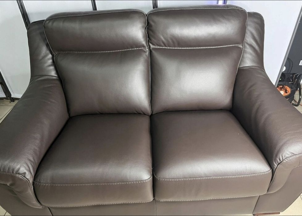 Sofa 2-osobowa Skórzana Brązowy 160x90x100cm