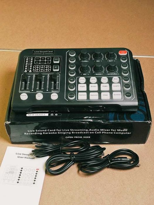Consola de Som / Placa de Mistura Live Sound Card com Bluetooth e 48V (novo)
