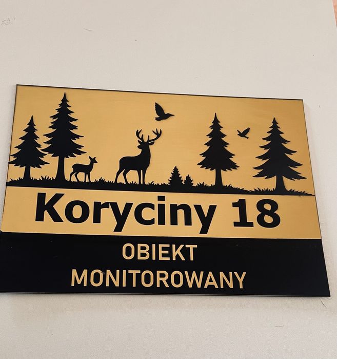 Tabliczka grawerowana uwaga pies adres numer domu