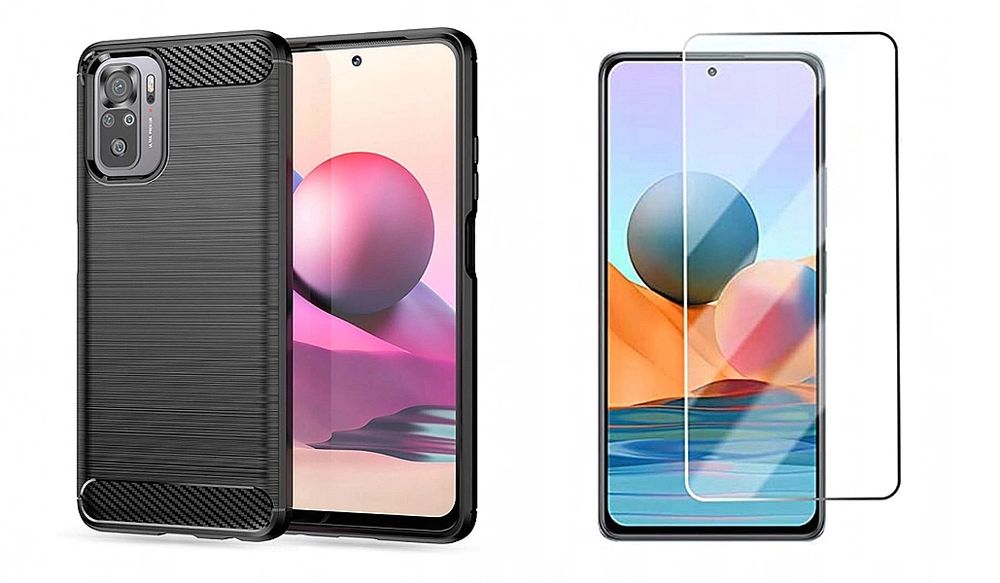 Pokrowiec Carbon + Szkło do Xiaomi Poco M5s