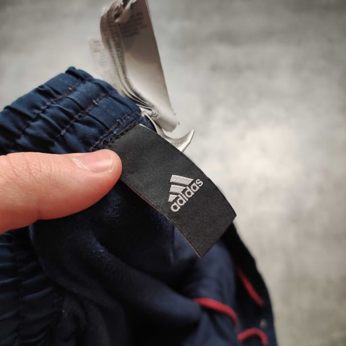 MĘSKIE Spodnie Dresy Szersze Joggery Granatowe 3 Paski Adidas Clima