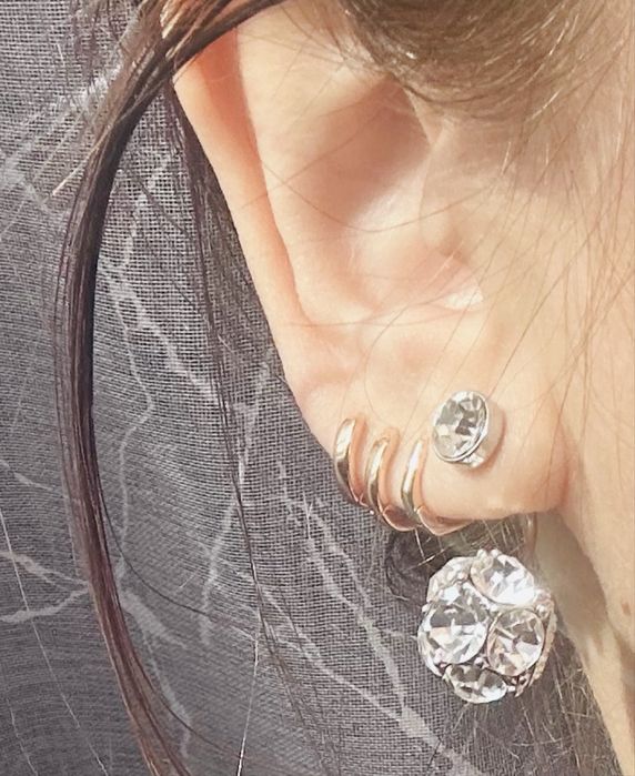 Серьги серебро 925 с камнем сваровски