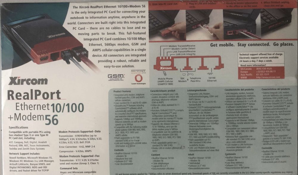 • Xircom RealPort PCMCIA PCCard - Fabrycznie Nowy Folia Plomby