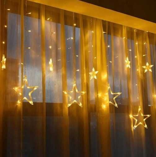 Kurtyna świetlna 120LED Gwiazdki lampki choinkowe