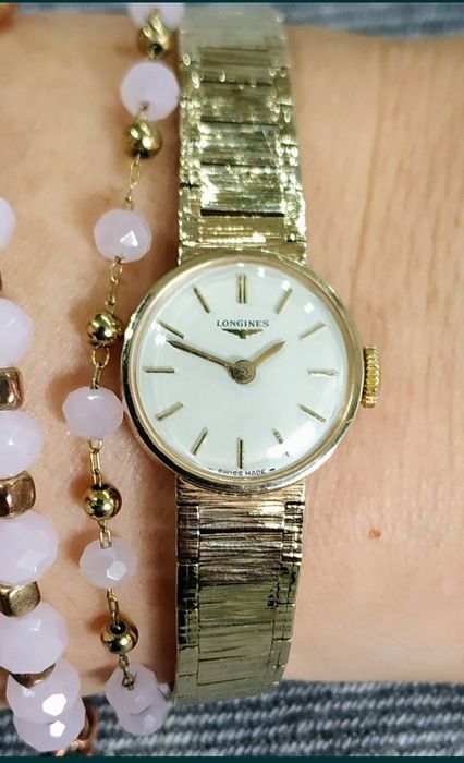 Oryginalny złoty szwajcarski zegarek Longines