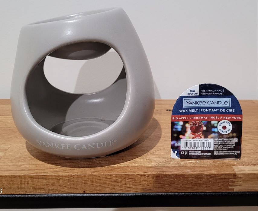 UNIKAT Yankee Candle STONEHENGE szary kominek świecznik + wosk gratis