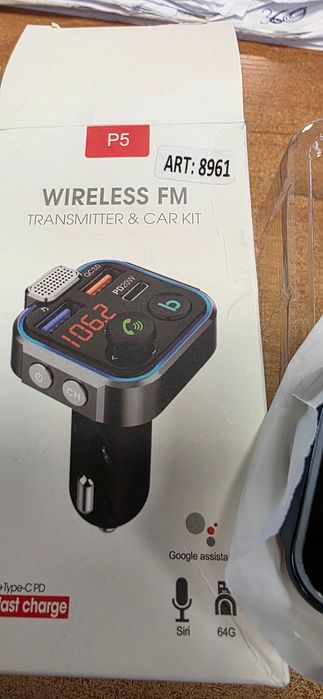 Transmiter Bluetooth samochodowy FM USB 3.0A + 1.0A QC USB-C  MP3