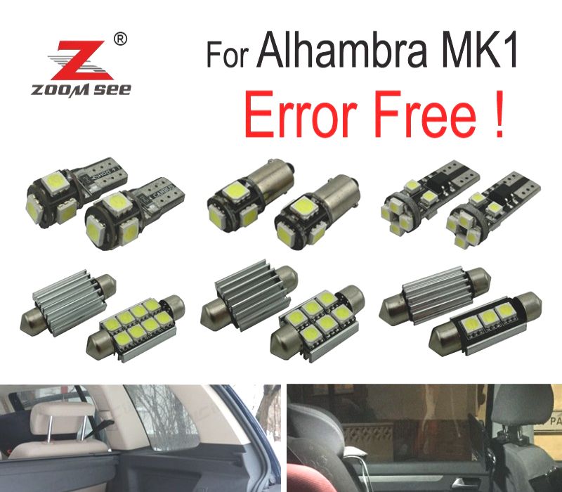 KIT COMPLETO DE 21LÂMPADAS LED INTERIOR PARA ALHAMBRA MK1 7 V 8 7V9 2001-2010