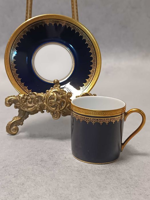 Rosenthal Kobaltowa Filiżanka Złocony Duet