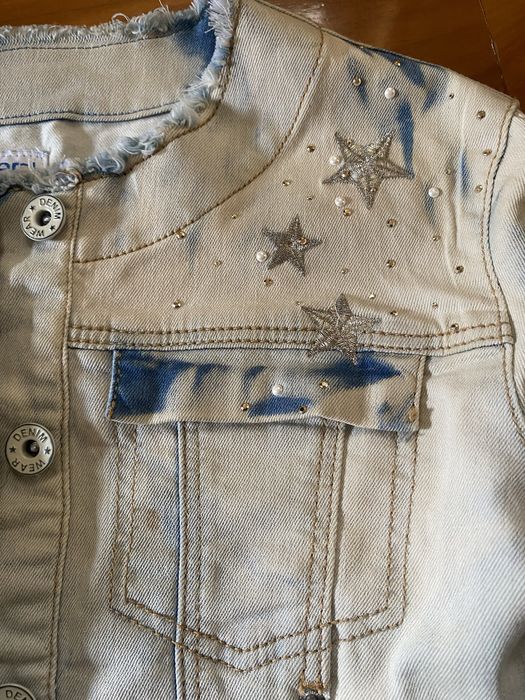 Casaco de ganga clara com bordados mayoral 12 anos