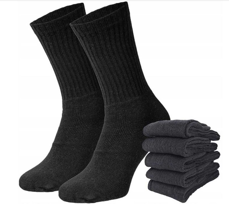20par Skarpetki CZARNE frota 43/44/45/46 do szkoły pracy sport 29-30cm