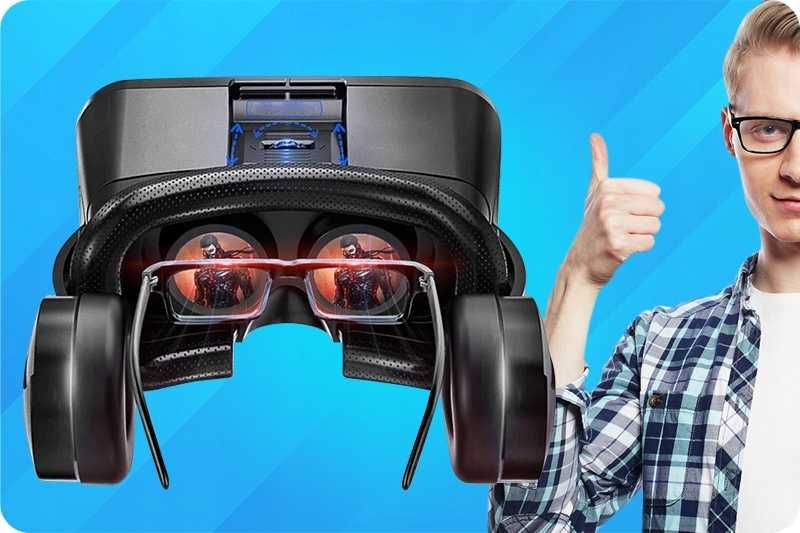 Gogle Okulary VR 3D Wirtualne do Smartfona do Gier do Filmów + Pad