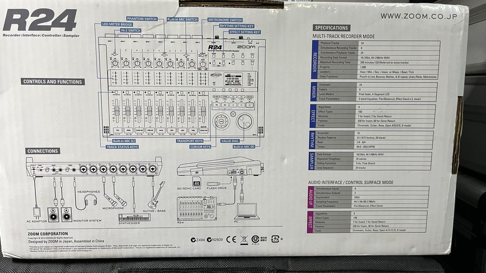 Zoom R24 Gravador digital multipistas,interface, controlador e sampler