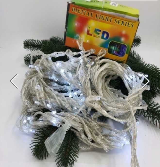 Светодиодная гирлянда штора- водопад 2х2 м. прозрачный провод 8 режим.