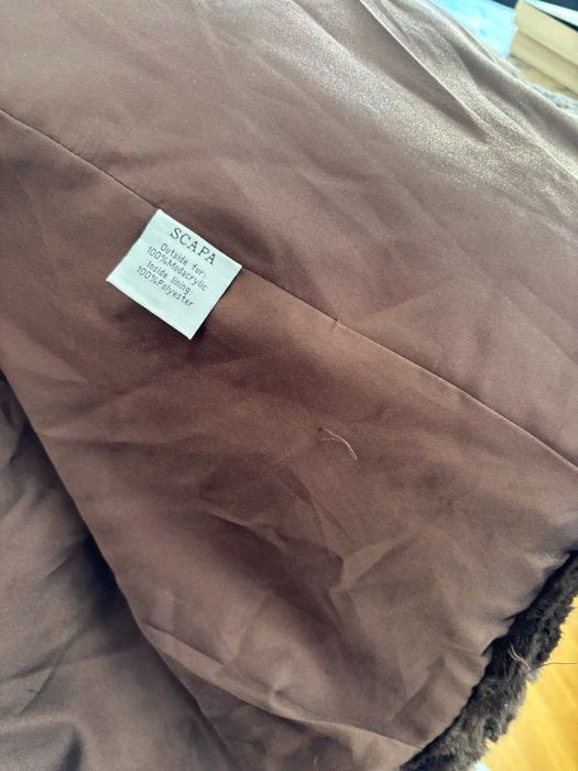 Brązowe futro płaszcz karakuły Scapa 38/40 classic faux fur coat