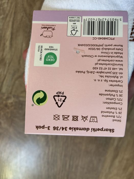 Skarpetki damskie 3-pak PUSHEEN H&M rozm. 34/36