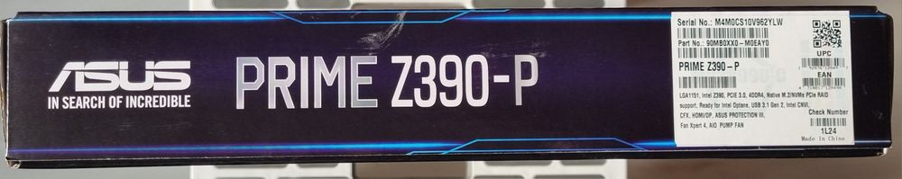 Płyta ASUS PRIME Z390-P + Procesor Intel Celeron G4930 + Chłodzenie + 8GB RAM DDR4