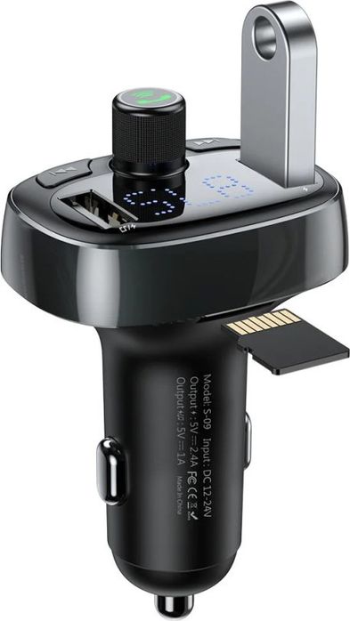 FM-трансмітер Baseus FM Launcher 2.4A 2хUSB-A Black