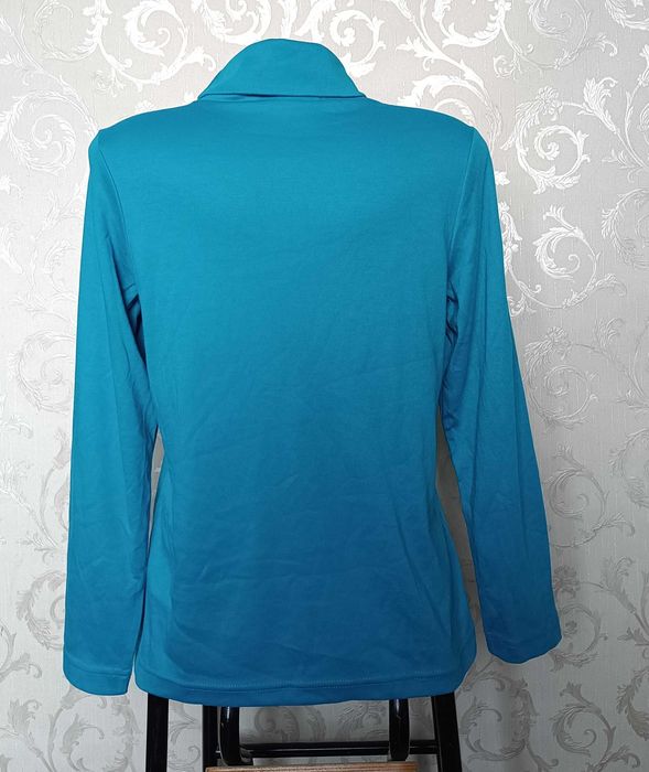 євро 40 / 46-48 блакитна аква кофта під горло гольф водолазка бавовна