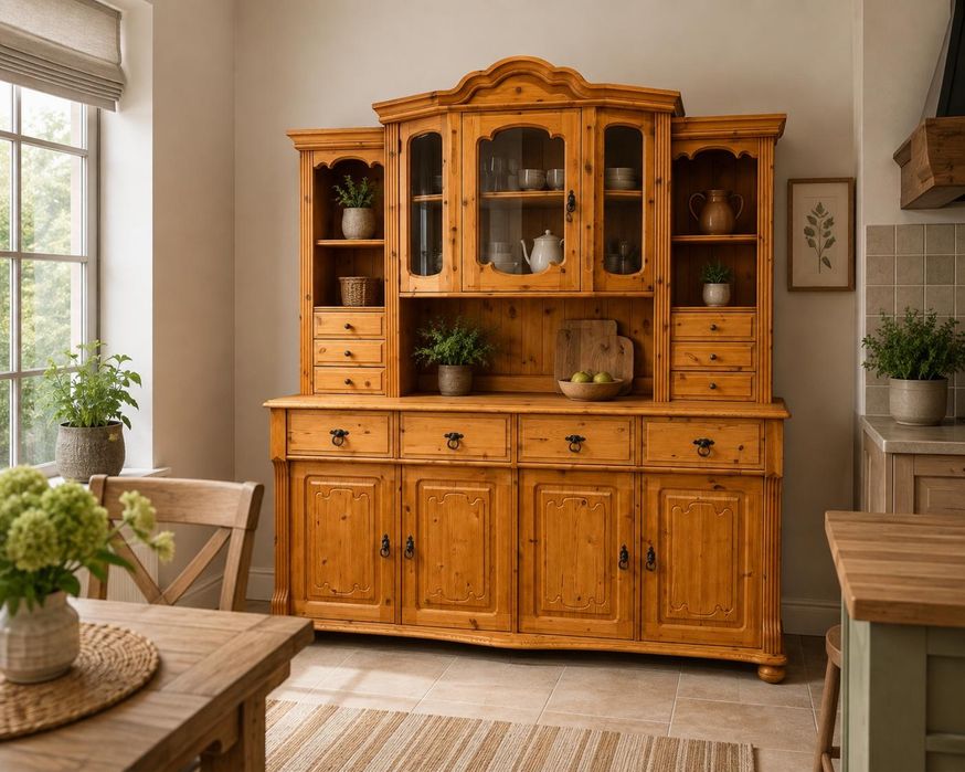 Piękny sosnowy kredens /  kuchenny / salonowy / lite drewno / dowóz wysyłka