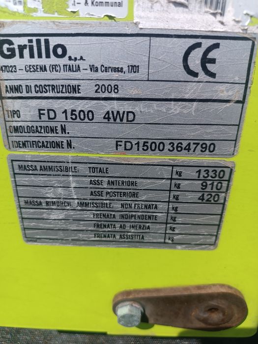 Kosiarka traktorek  samojezdna Grillo model FD 1500 4x4 silnik Kubota