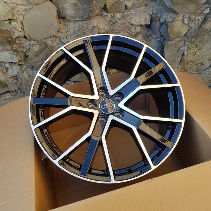 Диски НОВІ R21 Audi 5x112 Q7 SQ7 Q5 A6 A7 RS E-tron Porsche Macan VW Touareg Чорні з Проточкою Skoda Seat Ауді