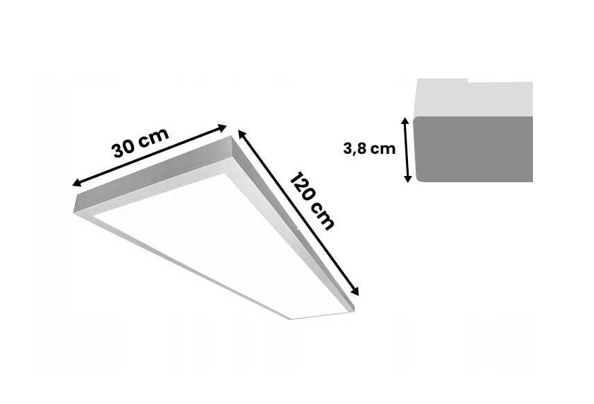 Panel LED Plafon Syntron 40W 120x30cm 4000K Natynkowy Biały 130LM/W