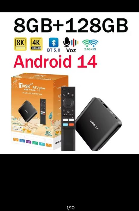 BOX android 8GB/128GB android nova na caixa