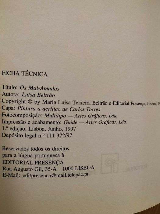 Luísa Beltrão - Os mal-amados : uma história privada