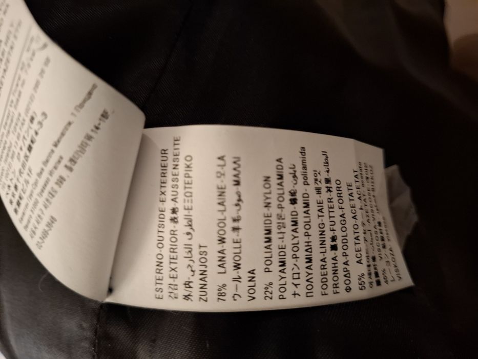 Benetton  damski wełniany szary  płaszcz r.38 Benetton