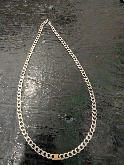 Srebrny łańcuch 925 srebro łańcuszek splot pancerka cuban link