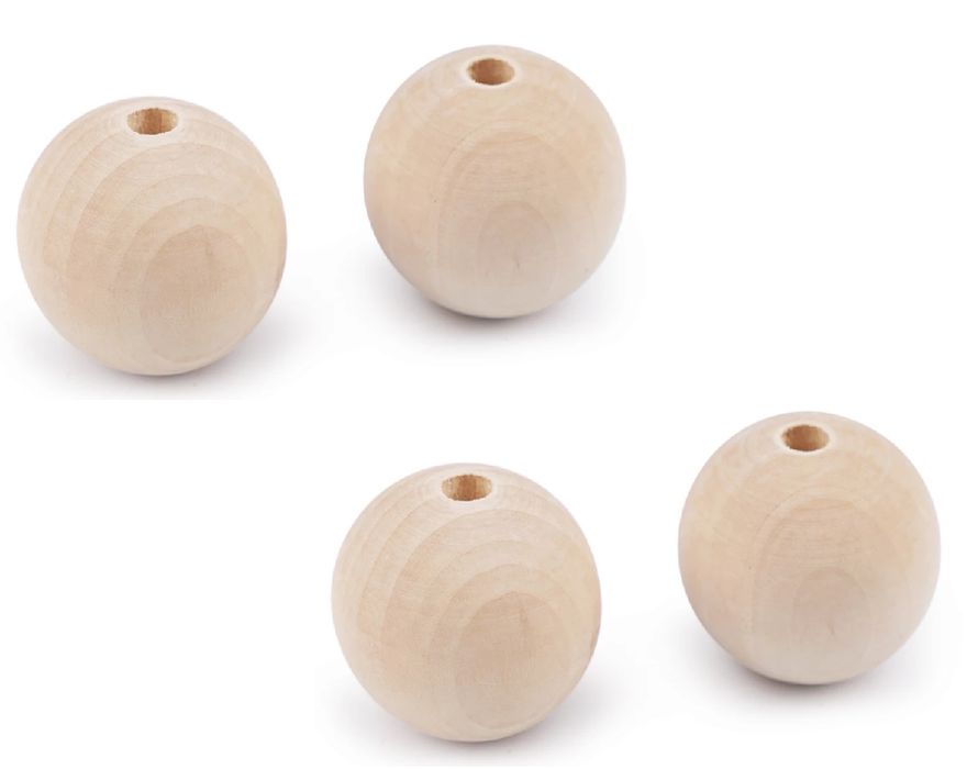 Drewniane koraliki 30mm, 4 szt.