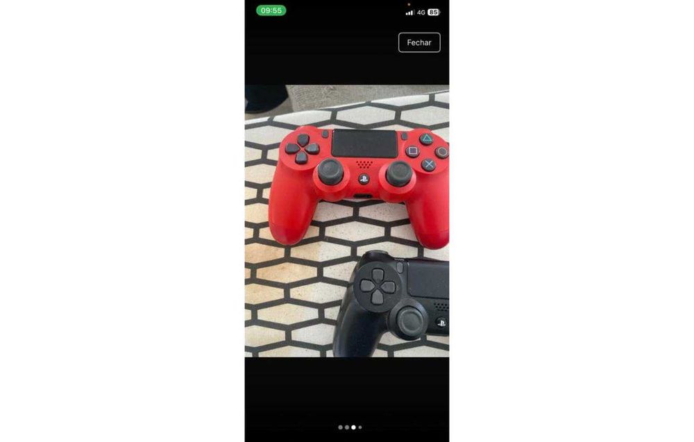 Comandos PS4 DualShock 4 Vermelho e Preto