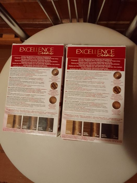 3 x Farba do włosów Loreal excellence 7 nowe bez odżywek