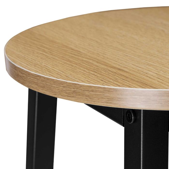 Hoker taboret metalowy FLINT MODERN OAK 65 cm