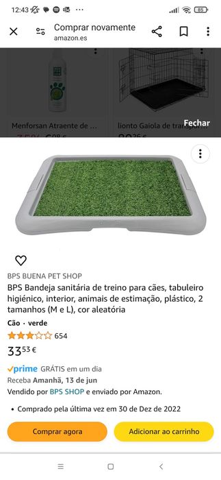 WC / Bandeja sanitária de treino para cães como novo