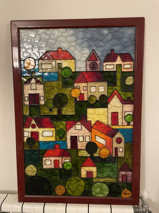 Quadro pintura em vidro