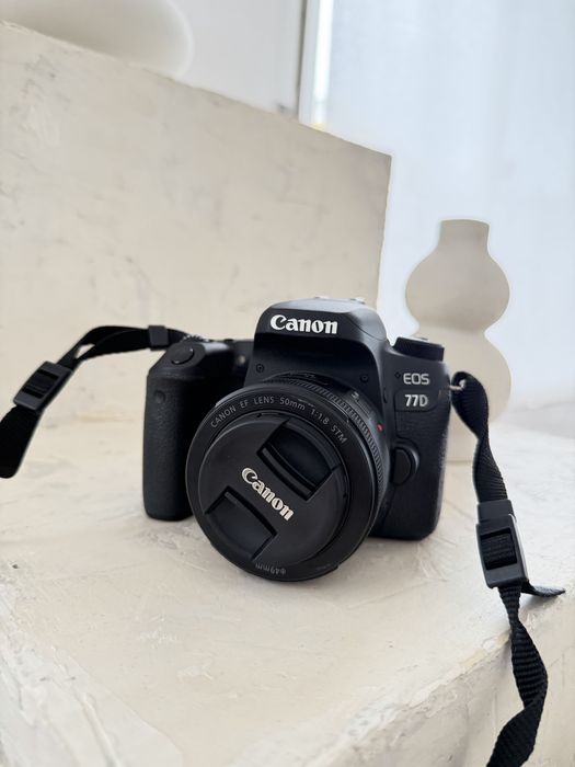 Canon 77D com acessórios