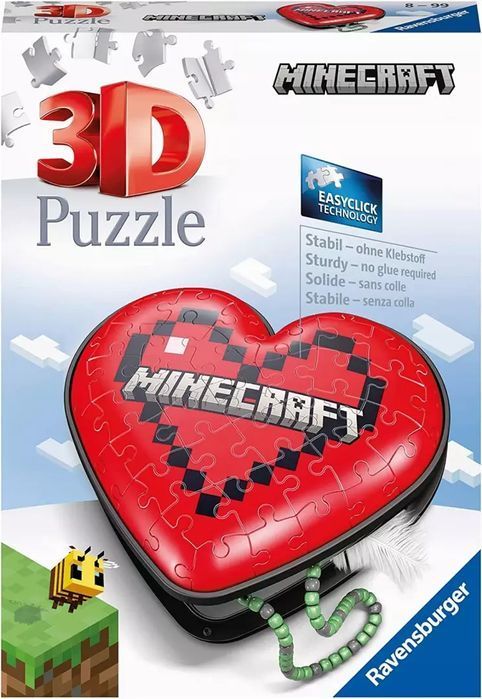 Puzzle 3D 54 elementy. Serce Minecraft. Ravensburger