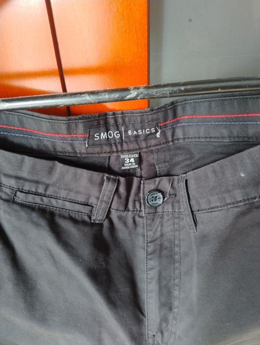 Czarne męskie spodnie 34 L/XL duże