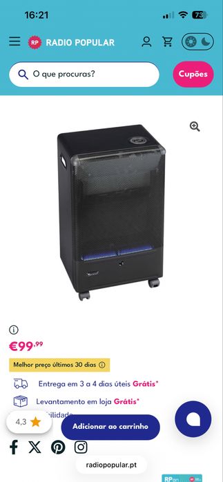 Aquecedor a gás com indicador