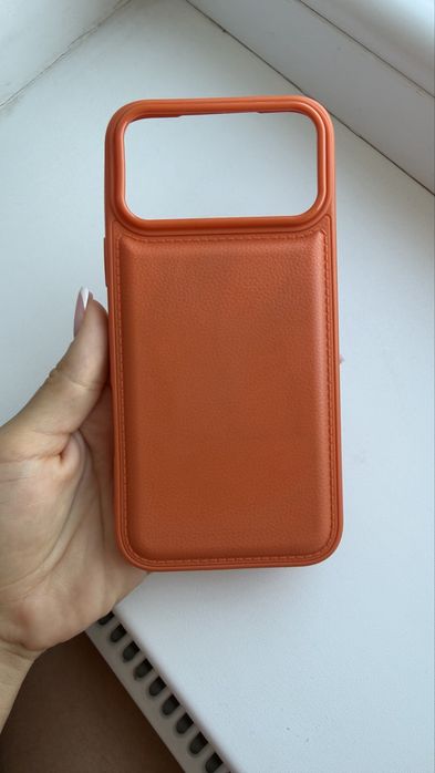 Чохол для iphone 17 pro max помаранчевий під шкіру