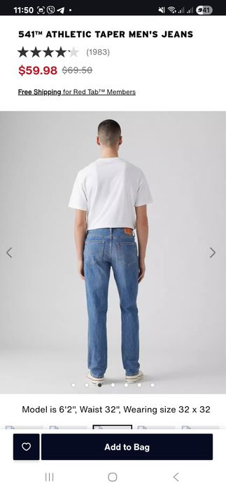 Джинси LEVI'S 541, оригінал L30×W30,